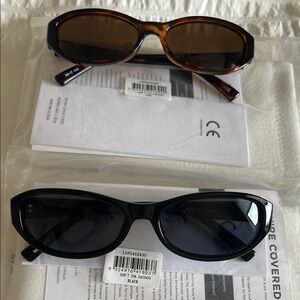 Bundle of 2 new Le Specs sunglasses, style Don’t Cha, black and tortoise